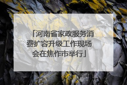 河南省家政服务消费扩容升级工作现场会在焦作市举行