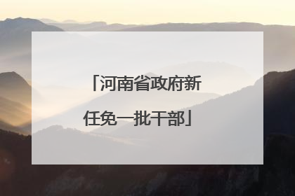 河南省政府新任免一批干部