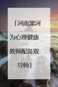 河南漯河为心理健康教师配备双导师