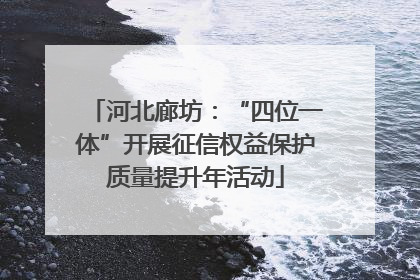 河北廊坊：“四位一体”开展征信权益保护质量提升年活动