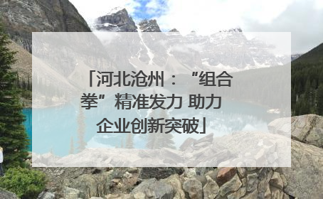 河北沧州：“组合拳”精准发力 助力企业创新突破