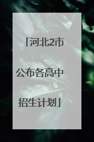 河北2市公布各高中招生计划
