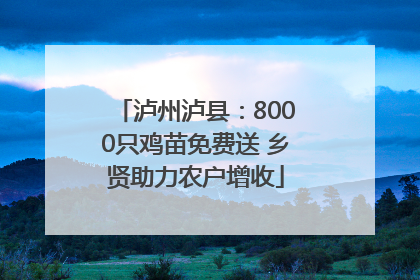 泸州泸县：8000只鸡苗免费送 乡贤助力农户增收