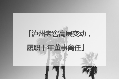 泸州老窖高层变动，履职十年董事离任