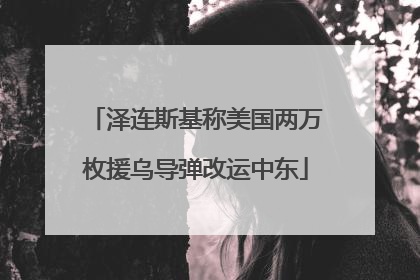 泽连斯基称美国两万枚援乌导弹改运中东