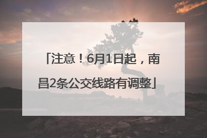 注意！6月1日起，南昌2条公交线路有调整