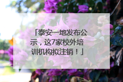 泰安一地发布公示，这7家校外培训机构拟注销！