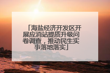 海盐经济开发区开展应消站提质升级问卷调查，推动民生实事落地落实