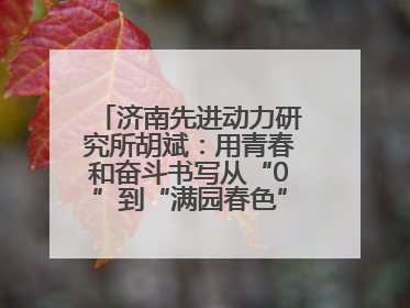 济南先进动力研究所胡斌：用青春和奋斗书写从“0”到“满园春色”的科研故事