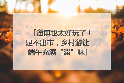 淄博也太好玩了！足不出市，乡村游让端午充满“淄”味