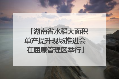湖南省水稻大面积单产提升现场推进会在屈原管理区举行