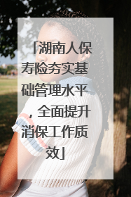 湖南人保寿险夯实基础管理水平，全面提升消保工作质效