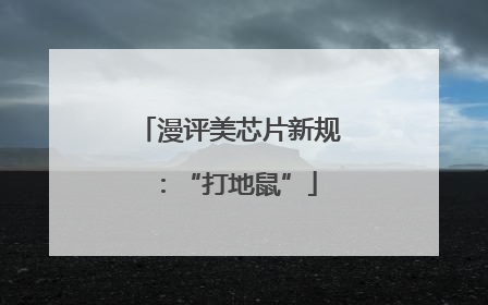 漫评美芯片新规：“打地鼠”