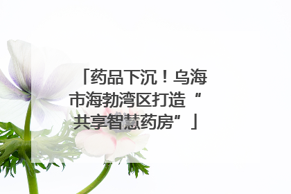 药品下沉！乌海市海勃湾区打造“共享智慧药房”