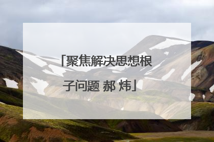 聚焦解决思想根子问题 郝 炜