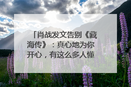 肖战发文告别《藏海传》：真心地为你开心，有这么多人懂你，导演回应“是否有第二季”