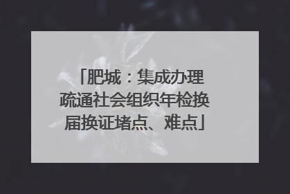 肥城：集成办理 疏通社会组织年检换届换证堵点、难点