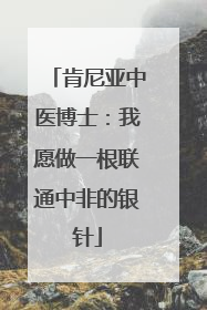 肯尼亚中医博士：我愿做一根联通中非的银针