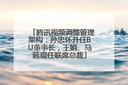 腾讯视频调整管理架构：孙忠怀升任BU董事长，王娟、马延琨任联席总裁