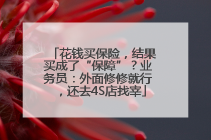 花钱买保险，结果买成了“保障”？业务员：外面修修就行，还去4S店找宰