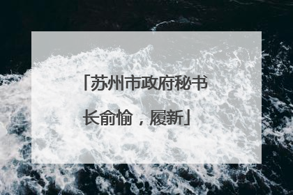 苏州市政府秘书长俞愉，履新