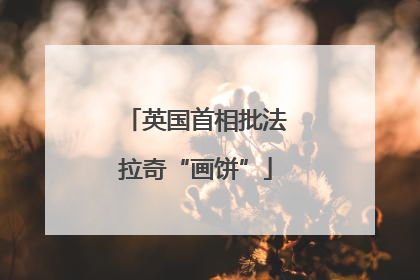 英国首相批法拉奇“画饼”