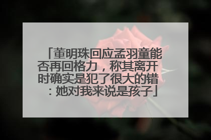 董明珠回应孟羽童能否再回格力，称其离开时确实是犯了很大的错：她对我来说是孩子