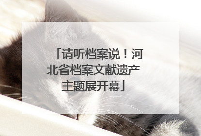 请听档案说！河北省档案文献遗产主题展开幕