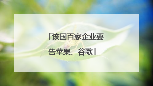 该国百家企业要告苹果、谷歌