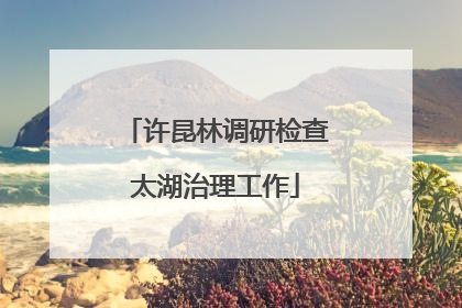 许昆林调研检查太湖治理工作