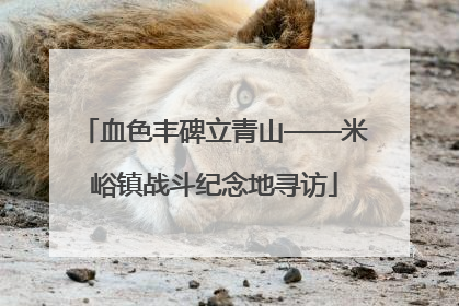 血色丰碑立青山——米峪镇战斗纪念地寻访