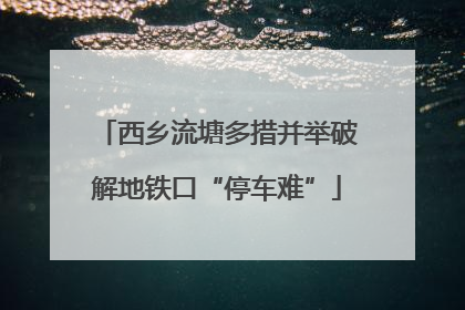 西乡流塘多措并举破解地铁口“停车难”