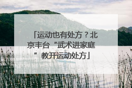 运动也有处方？北京丰台“武术进家庭”教开运动处方
