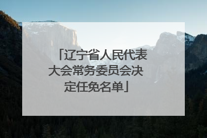 辽宁省人民代表大会常务委员会决定任免名单