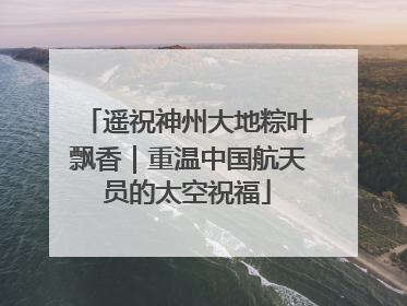 遥祝神州大地粽叶飘香｜重温中国航天员的太空祝福