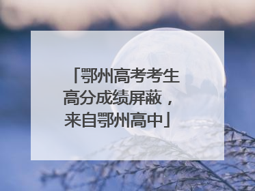 鄂州高考考生高分成绩屏蔽，来自鄂州高中