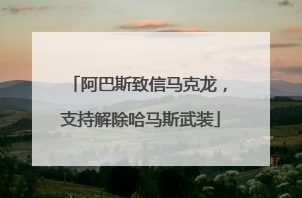 阿巴斯致信马克龙，支持解除哈马斯武装