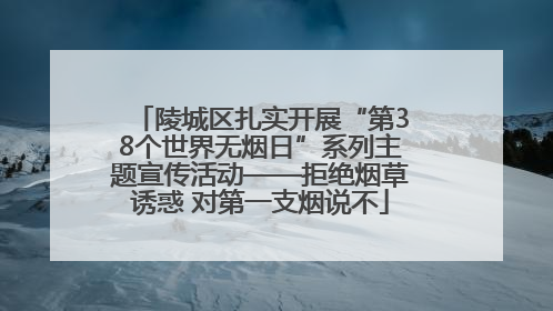 陵城区扎实开展“第38个世界无烟日”系列主题宣传活动——拒绝烟草诱惑 对第一支烟说不