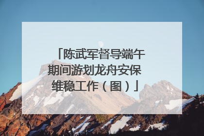 陈武军督导端午期间游划龙舟安保维稳工作（图）