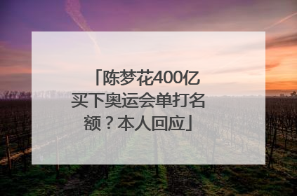 陈梦花400亿买下奥运会单打名额？本人回应