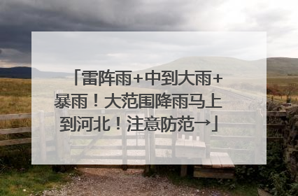 雷阵雨+中到大雨+暴雨！大范围降雨马上到河北！注意防范→
