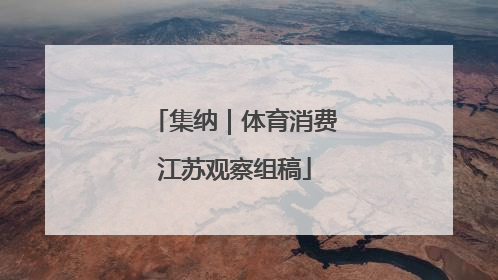 集纳｜体育消费江苏观察组稿