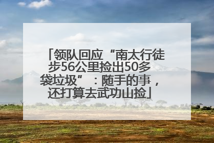 领队回应“南太行徒步56公里捡出50多袋垃圾”：随手的事，还打算去武功山捡