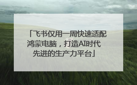 飞书仅用一周快速适配鸿蒙电脑，打造AI时代先进的生产力平台