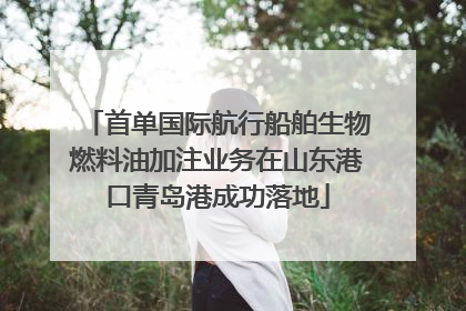 首单国际航行船舶生物燃料油加注业务在山东港口青岛港成功落地