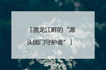 黑龙江畔的“源头国门守护者”