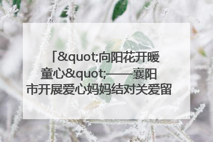 "向阳花开暖童心"——襄阳市开展爱心妈妈结对关爱留守困境儿童庆"六一"活动