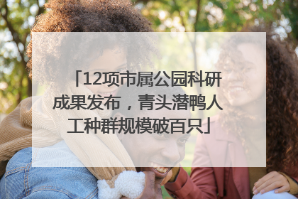 12项市属公园科研成果发布，青头潜鸭人工种群规模破百只