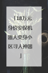 18万元身价安保机器人变身小区寻人神器