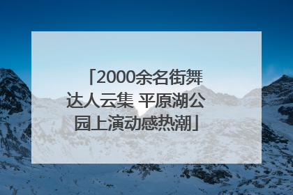 2000余名街舞达人云集 平原湖公园上演动感热潮